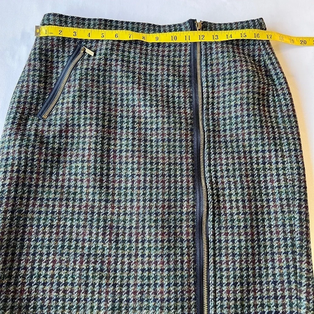 *FIRM PRICE* J. Crew Herringbone Wool Off Center Zipper Midi Pencil Skirt